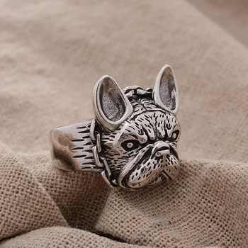 Sweet Lovely Bulldog Animal Design Retro Thai Silver Unisex Ring Unisex Κοσμήματα για γυναίκες Άνδρας Φτηνά δώρα No Fade
