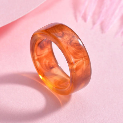 Korejiešu krāsaini caurspīdīgi sveķu akrila gredzenu komplekts sievietēm Moderns ģeometrisks plāns gredzens kāzu rotaslietas