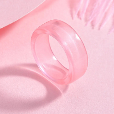 Korejiešu krāsaini caurspīdīgi sveķu akrila gredzenu komplekts sievietēm Moderns ģeometrisks plāns gredzens kāzu rotaslietas