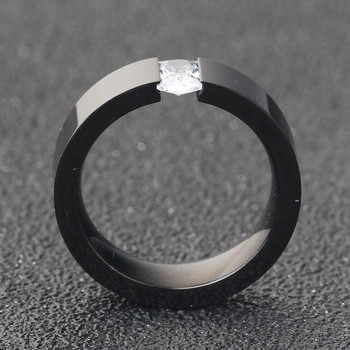 Модни бижута с кристален циркон, двуцветен пръстен с покритие, класически пръстени от неръждаема стомана 316L за жени, мъже, бижута, парти подаръци