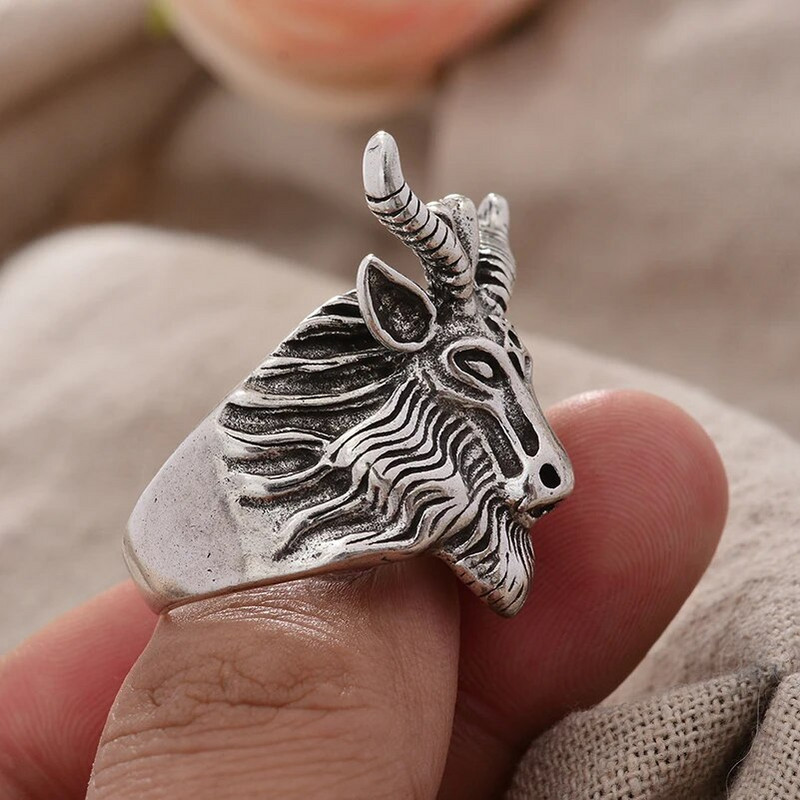 Dominējošais lielais Āfrikas auns dzīvnieks Retro taju sudraba personalizētas vīrietis viena gredzena dāvanas bez izbalēšanas
