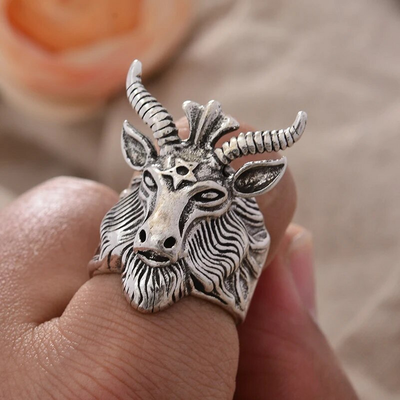 Dominējošais lielais Āfrikas auns dzīvnieks Retro taju sudraba personalizētas vīrietis viena gredzena dāvanas bez izbalēšanas