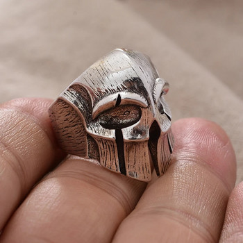 Личност Реколта Spartan Warrior Mask Design Тайландски сребърни мъжки пръстени Промоция Бижута Подаръци Евтини без избледняване