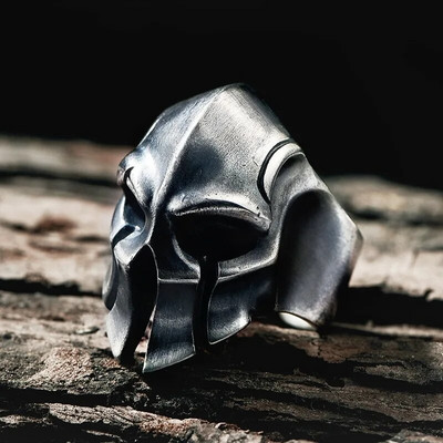 Isiksus Vintage Spartan Warrior Mask Disain Tai hõbedane meeste sõrmused Reklaam Ehted Kingitused Odavad, ei pleeki