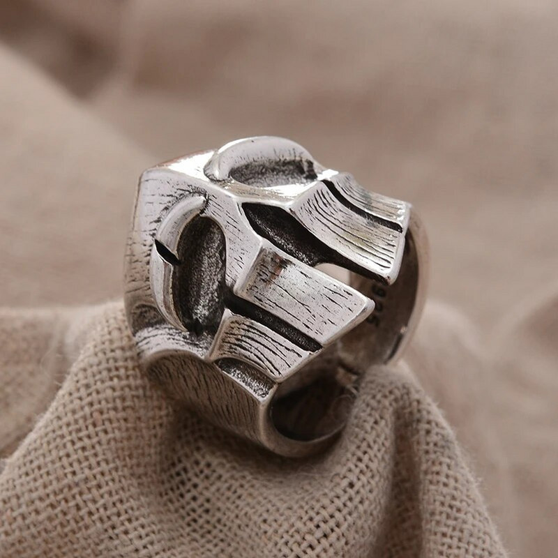 Isiksus Vintage Spartan Warrior Mask Disain Tai hõbedane meeste sõrmused Reklaam Ehted Kingitused Odavad, ei pleeki