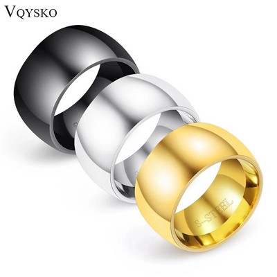 VQYSKO Мъжки лъскави мъжки пръстени от титаниева стомана 316L, които носят гладък пръстен THUMB anel anillos para los hombres