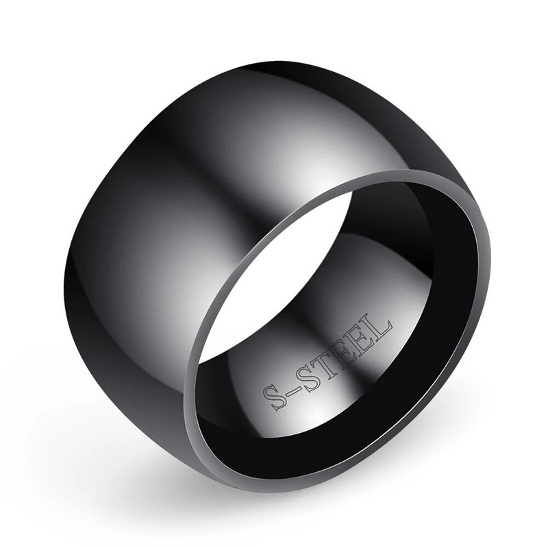 VQYSKO meeste läikivad 316L titaanterasest meeste sõrmused, mis kannavad siledat PÖIDLA rõngast anel anillos para los hombres