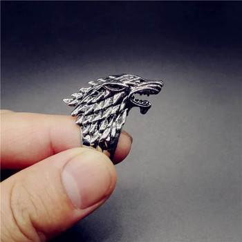 Δαχτυλίδι Viking Wolf Head Ring Mens Biker Domineering Animal Finger Accessories Exquite Texture Δώρο κοσμήματος