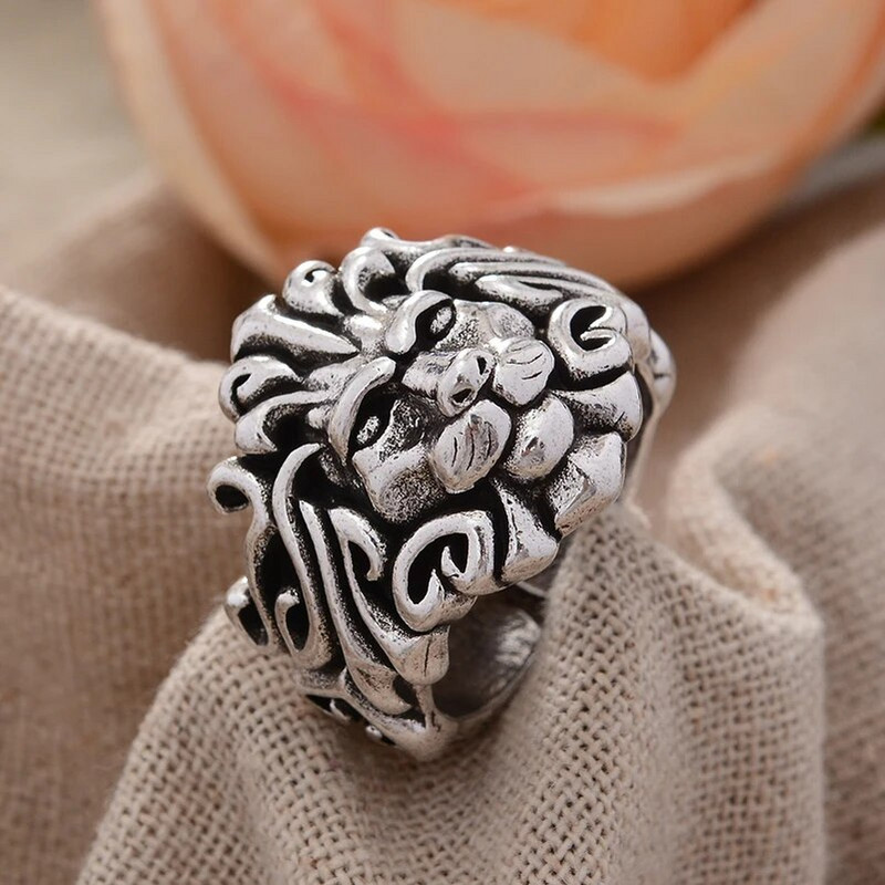 Vintage Domineeriv Lõvi Loomade Disain Tai hõbedane mees peosõrmus Ehted jõulukingitused ei tuhmu