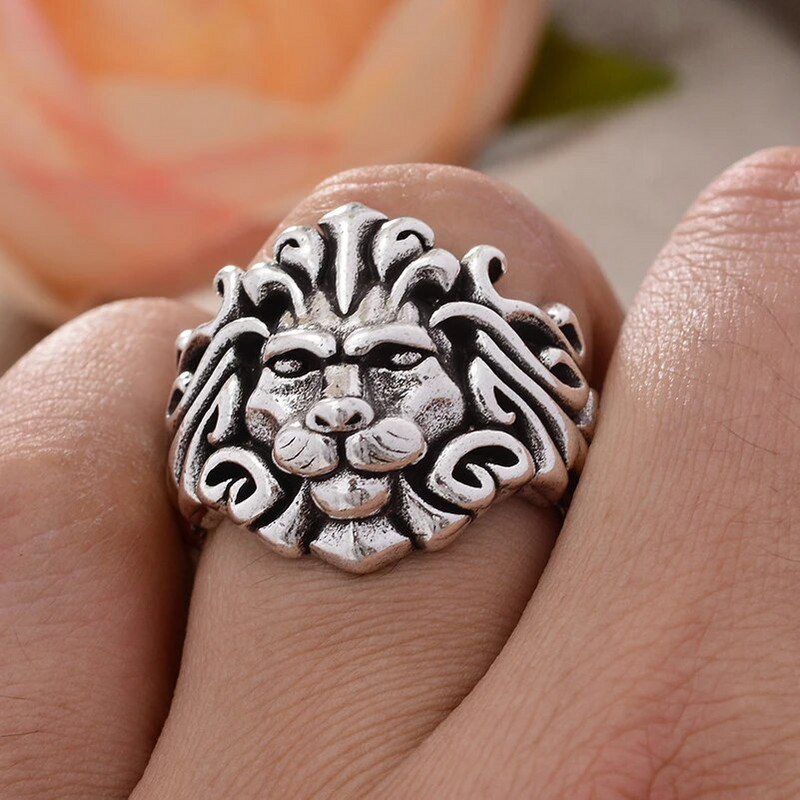 Vintage Domineeriv Lõvi Loomade Disain Tai hõbedane mees peosõrmus Ehted jõulukingitused ei tuhmu