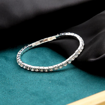 Varázslatos, finom kristályból készült teniszkarkötő női strasszkővel burkolt kézzel készített karkötő, esküvői évfordulós ajándék ékszer