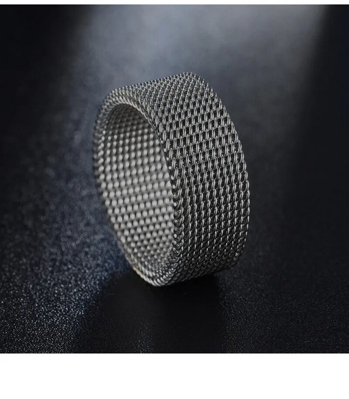 Vyriški nerūdijančio plieno žiedai didmeninė prekyba geometrinio tinklelio bangomis deformuojami juodo metalo žiedai, skirti sapnų gaudytojams, papuošalų priedai