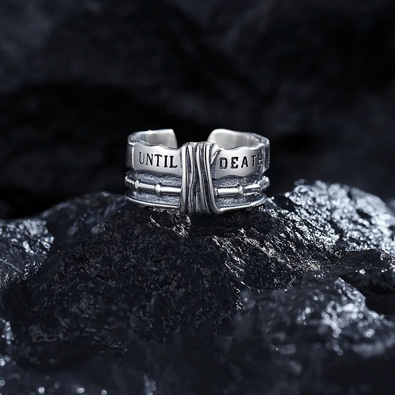 Romantiline "SURMUNI" kiri graveeringuga Retro Tai hõbedane meeste kihlasõrmus armastajatele Kingitused ei tuhmu