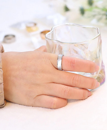 Δαχτυλίδι κοσμήματος από ανοξείδωτο ατσάλι δίχρωμο 316L Βέρες γάμου από φυσικό κέλυφος για γυναίκες