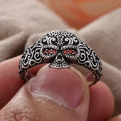 Reklaamehted Vintage nikerdatud lilledega luukere pea Tai hõbedased Unisex sõrmused odavad kingitused naistele mees