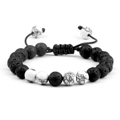 8 mm muške narukvice crne lava perle narukvica tigrovo oko podesivo pleteno uže narukvice udaljenost par žene joga ljekoviti nakit