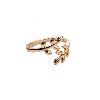 Γούρια Δίχρωμα Φύλλα Κλαδί ελιάς Ανοιχτό Δαχτυλίδι για Γυναικείες Βέρες Βέρες Ρυθμιζόμενες Αρθρώσεις Κοσμήματα με δάχτυλα
