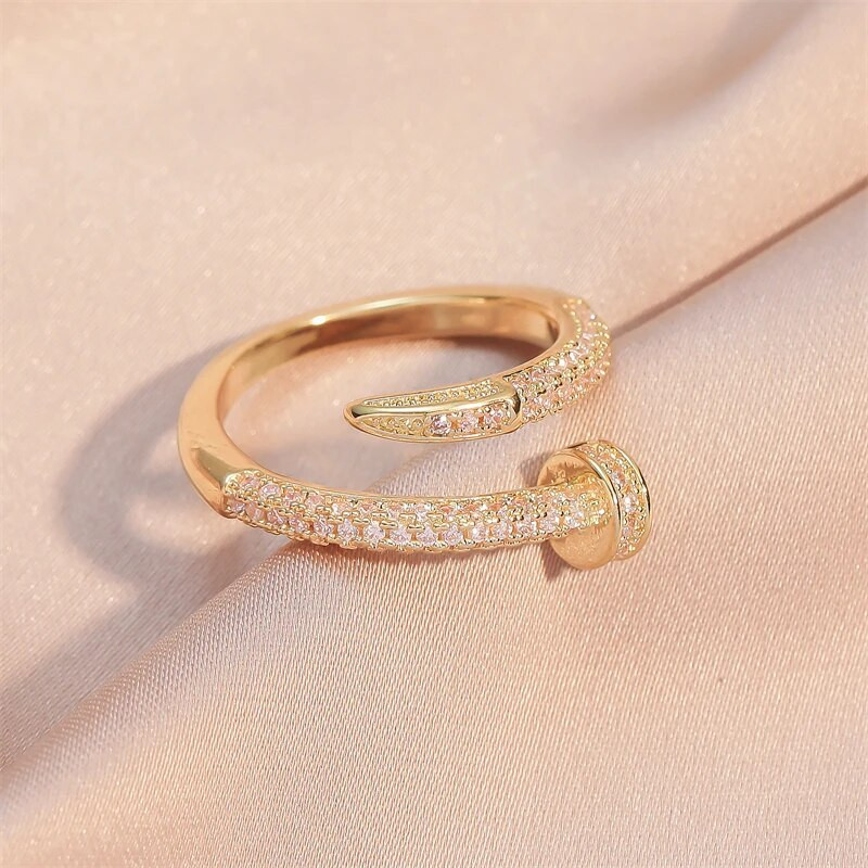 Uilz podesivi prstenovi za nokte za žene Korejski modni punk prsten od kubnog cirkonija za prste Dnevni jednostavni nakit