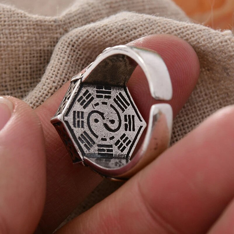 Novi dizajn Vintage Pentagon Flower Tajlandski srebrni muški punk rock prsten Promotivni darovi za zabave Nikad ne blijedi