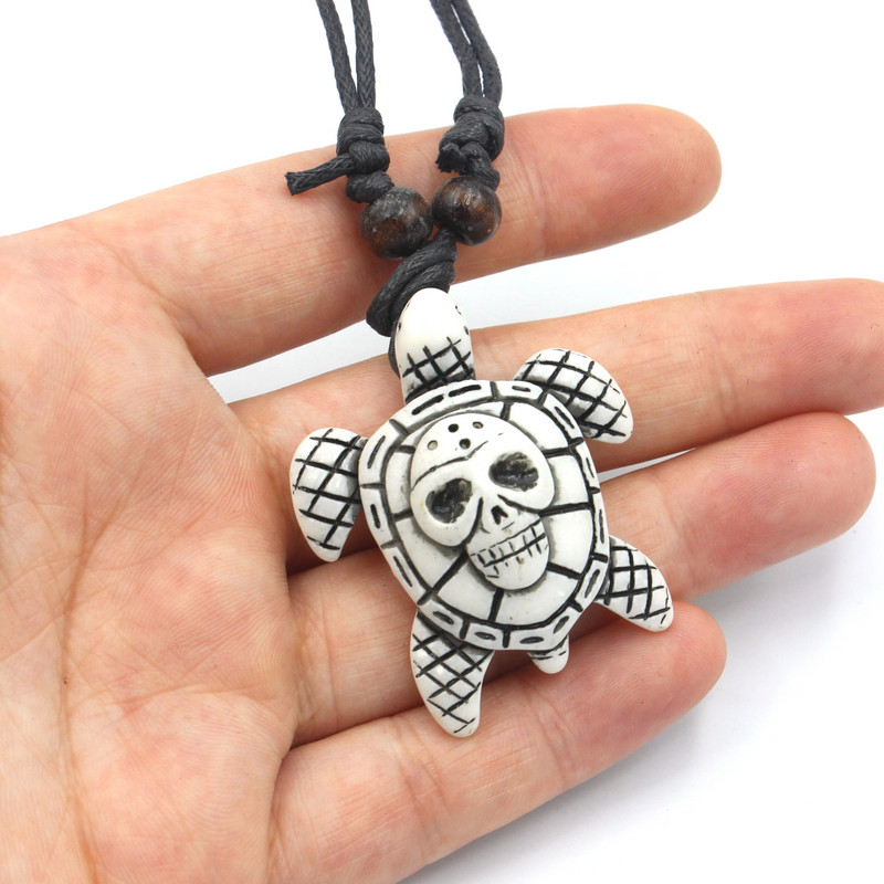 Simulatsiooni luust nikerdatud pealuu kilpkonna ripats kaelakee meestele naiste halloweeni ehted kingitus