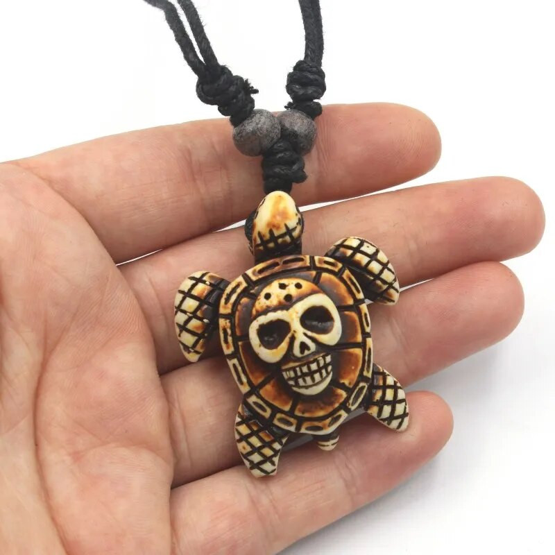 Simulatsiooni luust nikerdatud pealuu kilpkonna ripats kaelakee meestele naiste halloweeni ehted kingitus