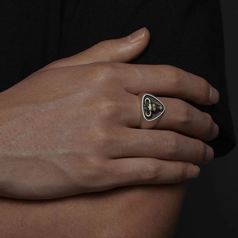 Vīriešu dominējošais roka metāls bullis totēms ar atvērumu regulējami gredzeni vīriešiem Retro punk Western Matador rotaslietas Halovīni dāvanas