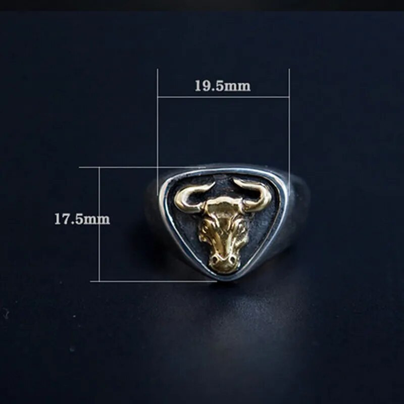 Vīriešu dominējošais roka metāls bullis totēms ar atvērumu regulējami gredzeni vīriešiem Retro punk Western Matador rotaslietas Halovīni dāvanas