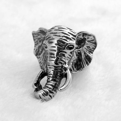 Retro zilonis liels gredzens vīriešiem Sudraba krāsa Street Punk Gothic Regulējams gredzens Roku darbs Rotaslietas Biker Aksesuāri Vīrieša dāvana