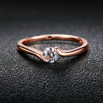 Австрийски кубичен цирконий, годежни/сватбени пръстени за пръсти за жени, цвят розово злато Модна марка бижута за жени DWR239