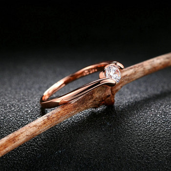 Австрийски кубичен цирконий, годежни/сватбени пръстени за пръсти за жени, цвят розово злато Модна марка бижута за жени DWR239
