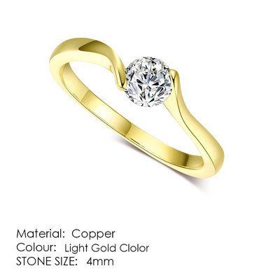 Αυστριακή κυβική ζιρκονία αρραβώνων/γαμήλια δαχτυλίδια για γυναίκες ροζ χρυσό Χρώμα μόδας κοσμήματα για γυναίκες DWR239