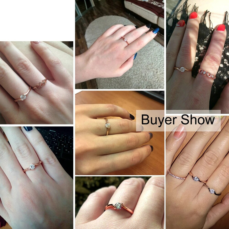 Αυστριακή κυβική ζιρκονία αρραβώνων/γαμήλια δαχτυλίδια για γυναίκες ροζ χρυσό Χρώμα μόδας κοσμήματα για γυναίκες DWR239