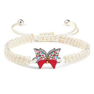 Kuum hall liblikas moodne käevõru Klassikaline mustvalge punutud köiskett Käsitsi valmistatud käevõrud naistele meestele reguleeritavad ehted