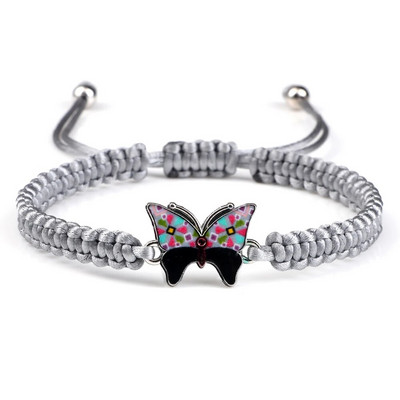 Kuum hall liblikas moodne käevõru Klassikaline mustvalge punutud köiskett Käsitsi valmistatud käevõrud naistele meestele reguleeritavad ehted