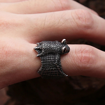Ретро пръстен с прилеп за мъже 316L пръстени с животни от неръждаема стомана Личност Мода Парти Регулируеми бижута Подарък Дропшиппинг