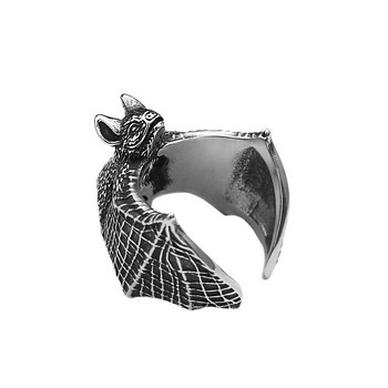 Ретро пръстен с прилеп за мъже 316L пръстени с животни от неръждаема стомана Личност Мода Парти Регулируеми бижута Подарък Дропшиппинг