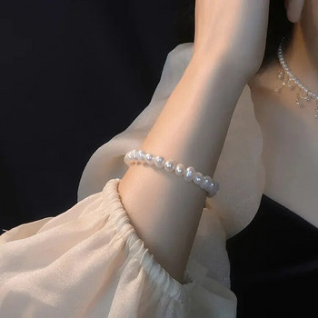 Елегантна гривна от естествени сладководни перли за дамски магнитни копчета Гривна с креативен дизайн Сватбени бижута Аксесоари