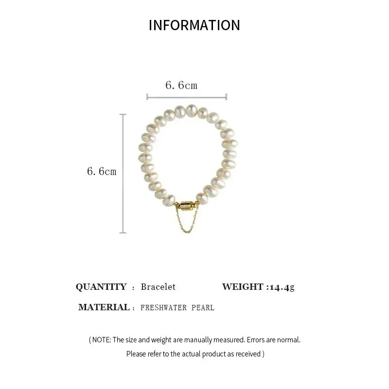 Elegantne naturaalne mageveepärlitest käevõru naiste magnetnööpide jaoks loomingulise disainiga käevõru pulma ehete tarvikud