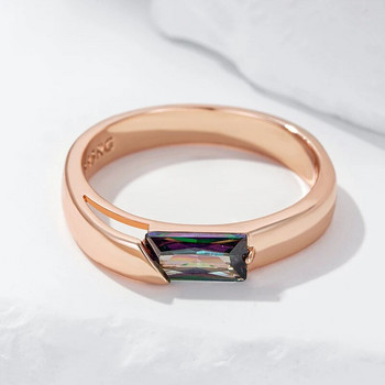 Kienl Hot Square Πολύχρωμο Δαχτυλίδι από Φυσικό Ζιργκόν Γυναικείο 585 Ροζ χρυσό χρώμα Εξαιρετικά αξεσουάρ γάμου Καθημερινά εκλεκτά κοσμήματα