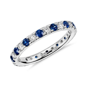 Huitan στρογγυλά λεπτά δαχτυλίδια με μπλε/λευκή πέτρα CZ για γυναίκες Απλά κομψά αξεσουάρ Καθημερινά φορέστε Εκλεκτά δαχτυλίδια για κορίτσια Κοσμήματα