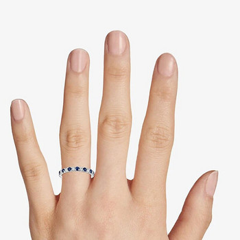 Huitan στρογγυλά λεπτά δαχτυλίδια με μπλε/λευκή πέτρα CZ για γυναίκες Απλά κομψά αξεσουάρ Καθημερινά φορέστε Εκλεκτά δαχτυλίδια για κορίτσια Κοσμήματα