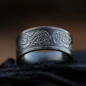 Винтидж прости викингски пръстени с келтски възел за мъже, жени, мода, пръстен с шарка на дракон, амулет от неръждаема стомана, бижута, подаръци, търговия на едро