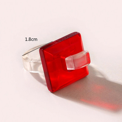 Uus vintage sõrmus naistele läbipaistev värviline akrüülvaigust sõrmus Korea mood geomeetriline esteetiline ehe trend punk