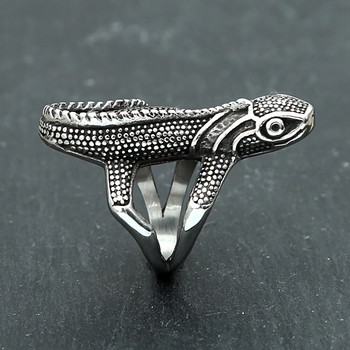 Vintage Μοναδικά δαχτυλίδια σαύρας από ανοξείδωτο ατσάλι 316 λίτρων για άντρες Γυναίκες Punk Chameleon Ring Biker Μόδα ζώων κοσμήματα δώρο χονδρικής