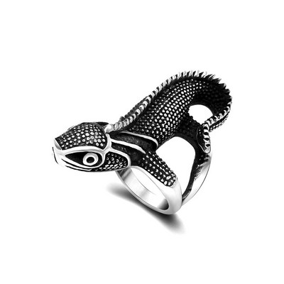 Vintage unikaalsed 316L roostevabast terasest sisaliku sõrmused meestele, naiste punk-kameeleonsõrmus, jalgratturite loomade moeehted, kingituste hulgimüük