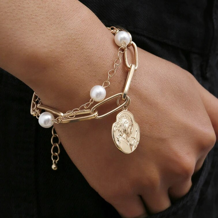 Punk Hip Hop Tag Müntide Käevõru Boheemlaslik Retro Tai Originaalne Peen ainulaadne Lucky Ripats Käevõru Moe Naiste Ehted