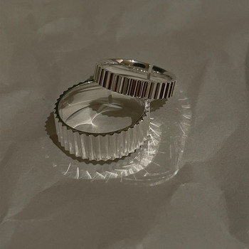 Δαχτυλίδια σε ασημί χρώμα για γυναίκες Ζευγάρι Ανοιχτό πολυτελές γυναικείο εξοπλισμό Μοντέρνα εκλεκτά κοσμήματα Ανοιγμένα δαχτυλίδια αντίκες Anillos