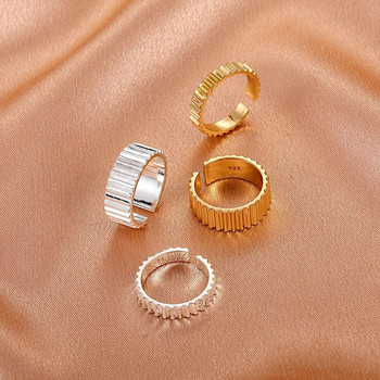 Δαχτυλίδια σε ασημί χρώμα για γυναίκες Ζευγάρι Ανοιχτό πολυτελές γυναικείο εξοπλισμό Μοντέρνα εκλεκτά κοσμήματα Ανοιγμένα δαχτυλίδια αντίκες Anillos