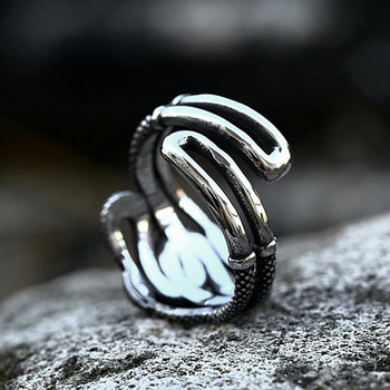 Ρετρό δαχτυλίδι φιδιού από ανοξείδωτο χάλυβα για άντρες Γυναίκες Punk Biker Ρυθμιζόμενο ανοιγόμενο Δαχτυλίδι ζώων Μόδα Βίκινγκ Κοσμήματα Δώρο Χονδρική