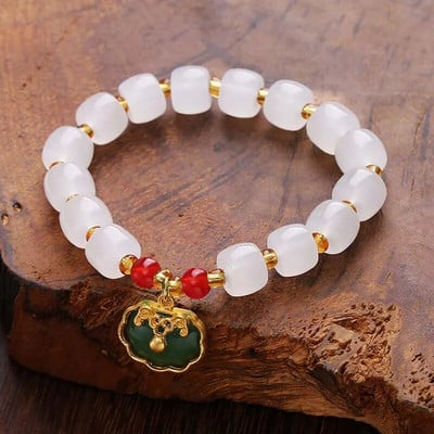 2023. gada izsmalcināta opāla pērlīšu rokassprādze sievietēm Eleganta Lucky Cat kulons, regulējamas rokassprādzes Modes draudzības rotaslietas dāvanas